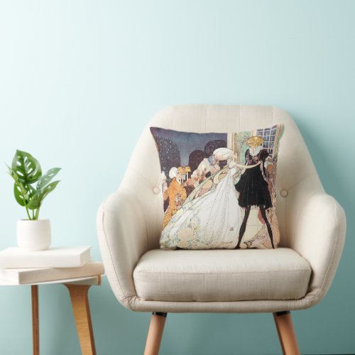 Vintage Twelve Dancing Princesses by Kay Nielsen Throw Pillow