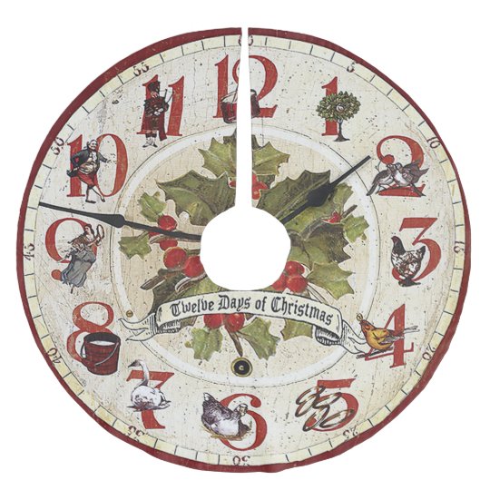 Vintage Twelve Days of Christmas Brushed Polyester Tree Skirt