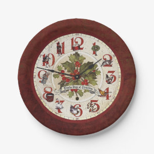 Vintage Twelve Days of Christmas Paper Plates