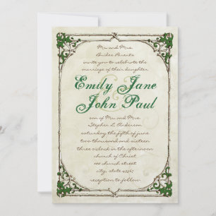 Vintage Twig Ivy Frame Wedding Invitation