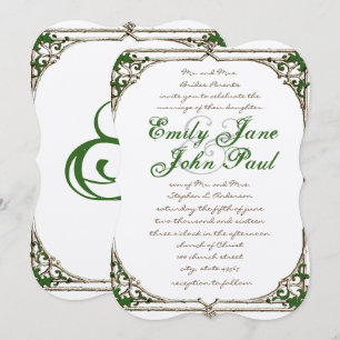 Vintage Twig Ivy Frame Wedding Invitation