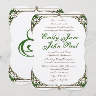 Vintage Twig Ivy Frame Wedding Invitation