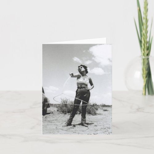 Vintage Twirling a Lasso Note Card