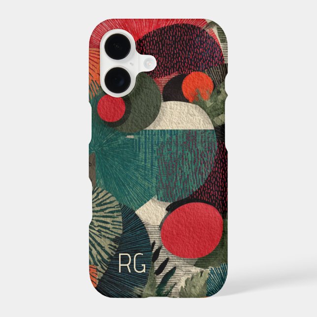 Vintage Twist Pattern With Monogram Personalized Iphone Case (Back)
