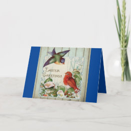 Vintage Two Birds Easter Holiday Card