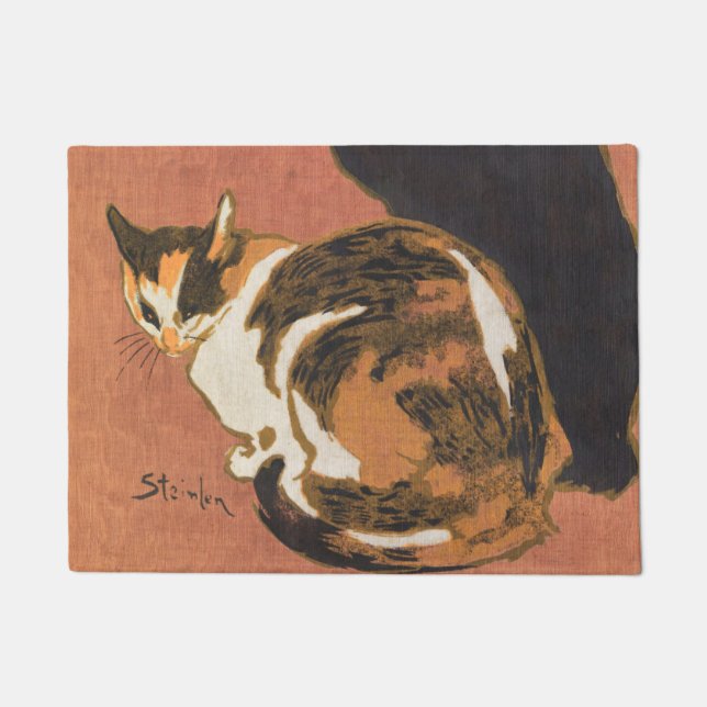 Vintage Two Cats Painting Steinlen Doormat (Front)
