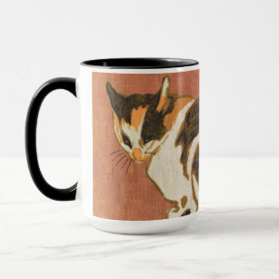Vintage Two Cats Painting Steinlen Mug
