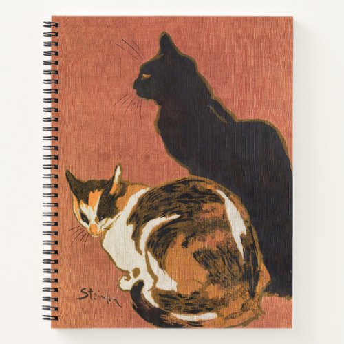 Vintage Two Cats Painting Steinlen Notebook