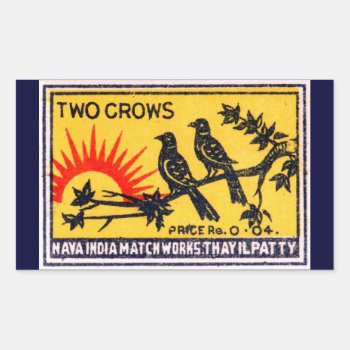 Vintage Two Crows Match Label by Kinder_Kleider at Zazzle