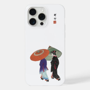 Vintage Two Japanese Women in the rain Ohara Koson iPhone 15 Pro Max Case