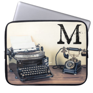 Vintage Type Writer Retro Monogram 15" Laptop Case