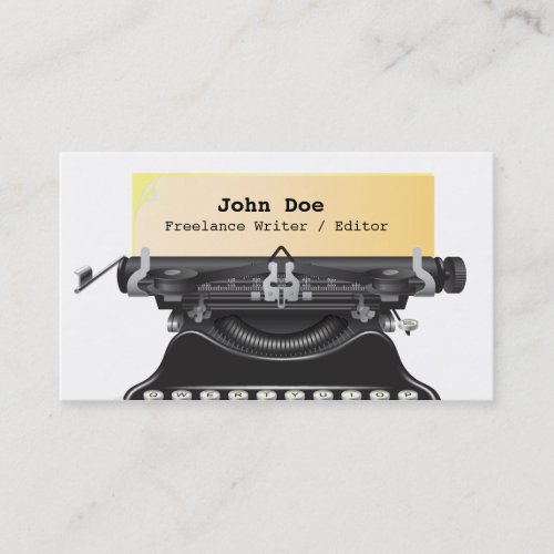 Vintage Typewriter Author Writer Business Card