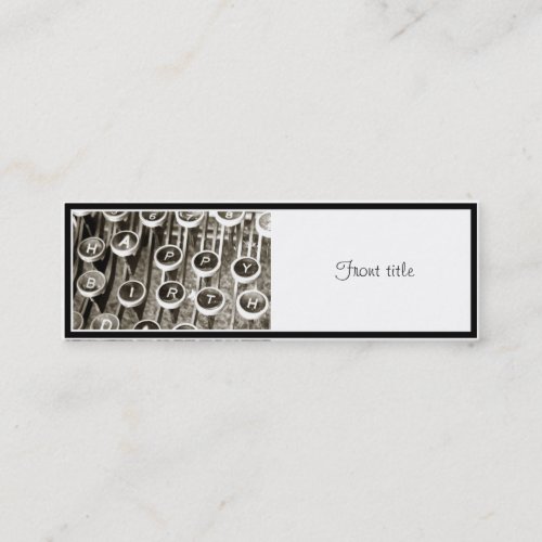 Vintage Typewriter Birthday Greeting Business Card