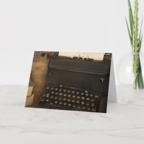 Vintage Typewriter Birthday Message Card