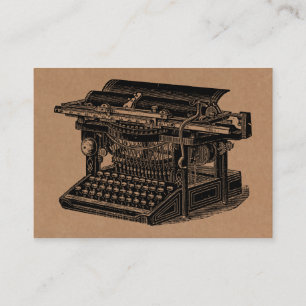 Vintage Typewriter - Black on Cardboard Tex Business Card