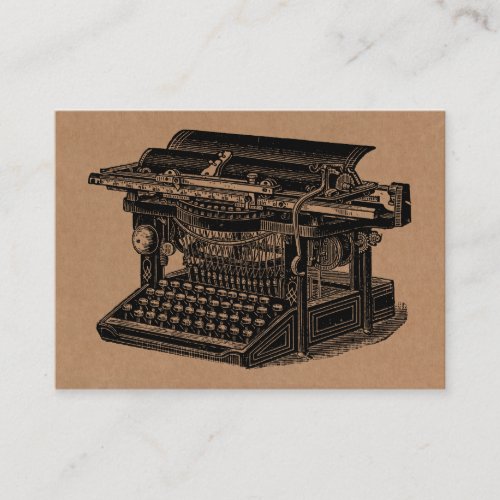 Vintage Typewriter _ Black on Cardboard Tex Business Card
