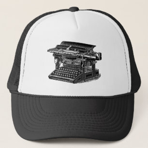 Vintage Typewriter - Black Trucker Hat