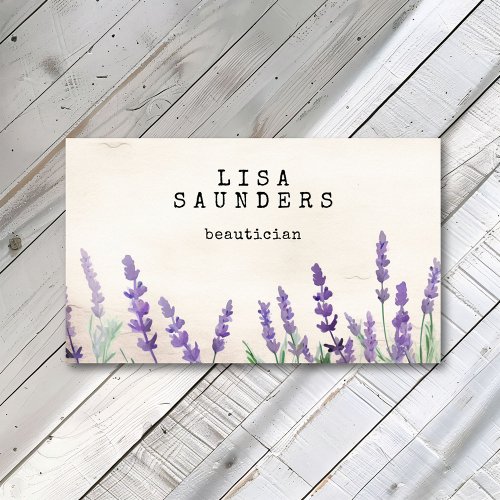 Vintage Typewriter Blush Lavender Beautician Business Card