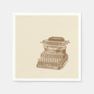 Vintage Typewriter Brown Type Writting Machine Paper Napkins