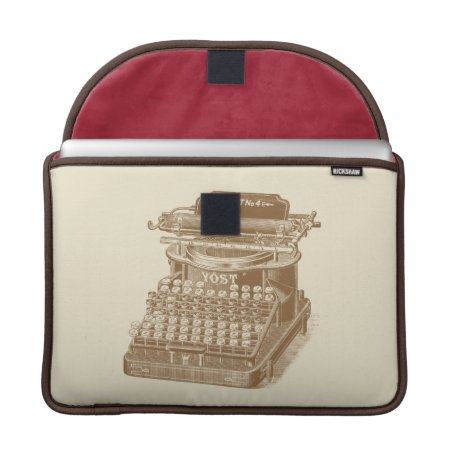 Vintage Typewriter Brown Type Writting Machine Sleeve For Macbook Pro