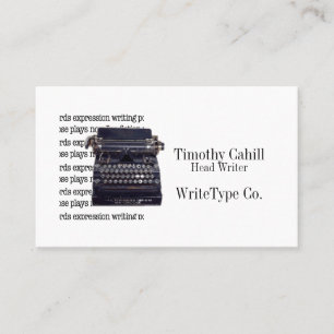 Vintage Typewriter Business Card