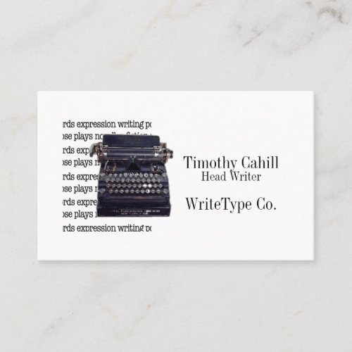 Vintage Typewriter Business Card