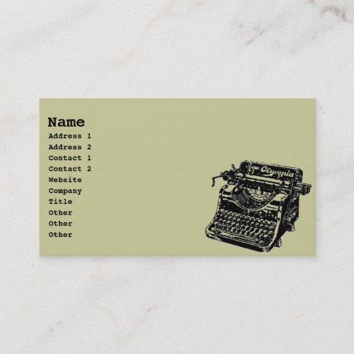 Vintage Typewriter Business Cards
