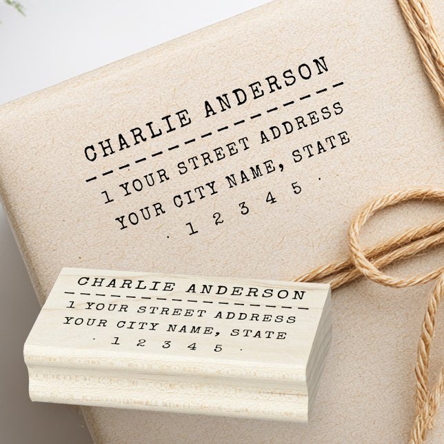 Vintage typewriter dashed line return address rubber stamp (Vintage typewriter dashed line return address rubber stamp)