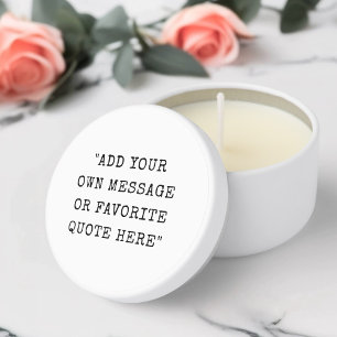 Vintage typewriter font custom message quote mini candle favors