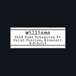 Vintage typewriter font wedding rubber stamp<br><div class="desc">Add vintage charm to all your correspondence or wedding invitations with our return address stamp,  featuring your name and return address details in typewriter style lettering.</div>