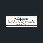Vintage typewriter font wedding rubber stamp<br><div class="desc">Add vintage charm to all your correspondence or wedding invitations with our return address stamp,  featuring your name and return address details in typewriter style lettering.</div>