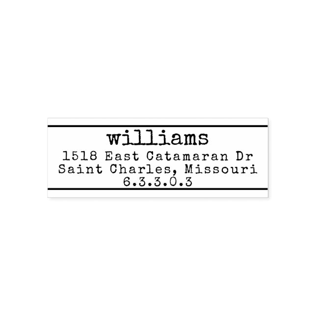 Vintage typewriter font wedding self-inking stamp (Design)