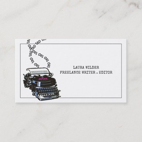 Vintage Typewriter Freelance Writer Business Card