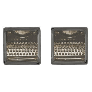 Vintage Typewriter Gunmetal Finish Cufflinks