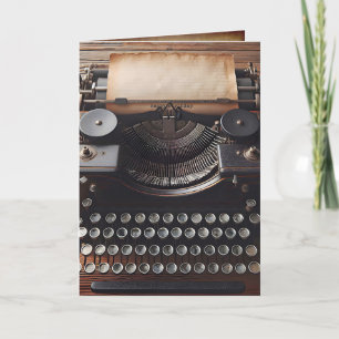 Vintage Typewriter Happy Birthday Card