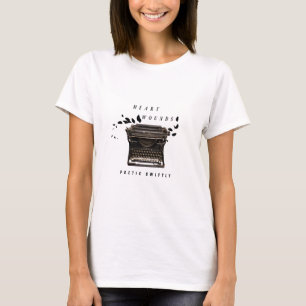 Vintage Typewriter "Heart Wounds" Aesthetic T-Shirt