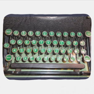 Vintage Typewriter Keyboard Baby Blanket