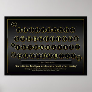 VINTAGE TYPEWRITER KEYBOARD POSTER
