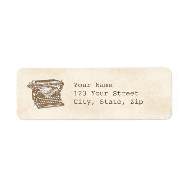 Typewritten Label Vintage Typewriter Label | Zazzle