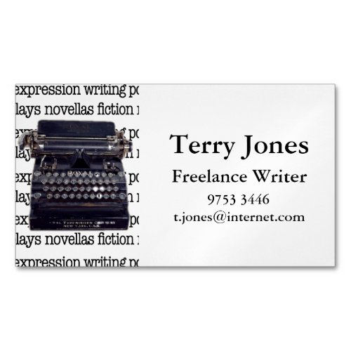 Vintage Typewriter Magnetic Business Card