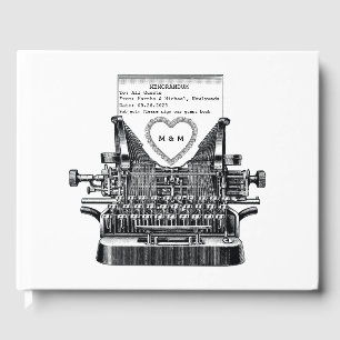 Vintage Typewriter Memo Wedding Guest Book