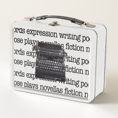 Vintage Typewriter Metal Lunch Box