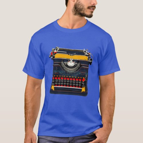 Vintage Typewriter Outline T_Shirt