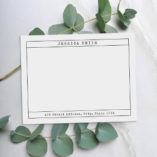 Vintage Typewriter Personalized Name Note Card