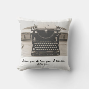 Vintage Typewriter Photo Throw Pillow
