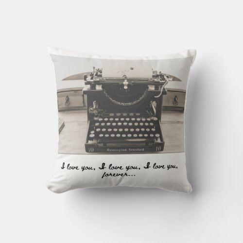 Vintage Typewriter Photo Throw Pillow
