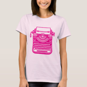 Vintage Typewriter - Pink T-Shirt