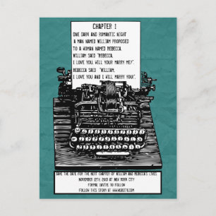 Vintage Typewriter Postcard