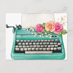 Vintage Typewriter Postcard