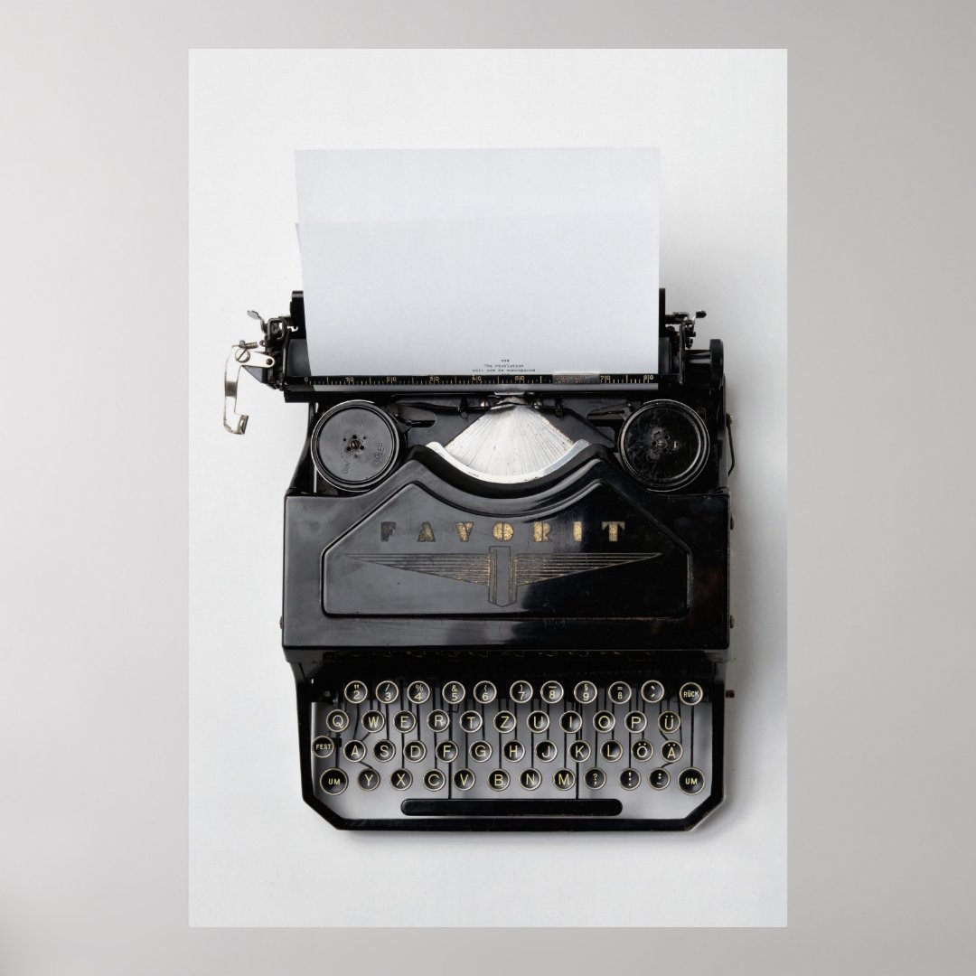 Vintage Typewriter Poster Zazzle